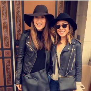 Zara leather moto black jacket xs